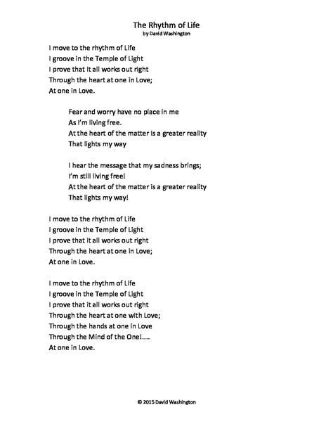 Rhythm of Life Lyrics .
